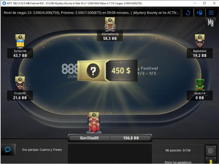 888poker Mystery Bounty MTT